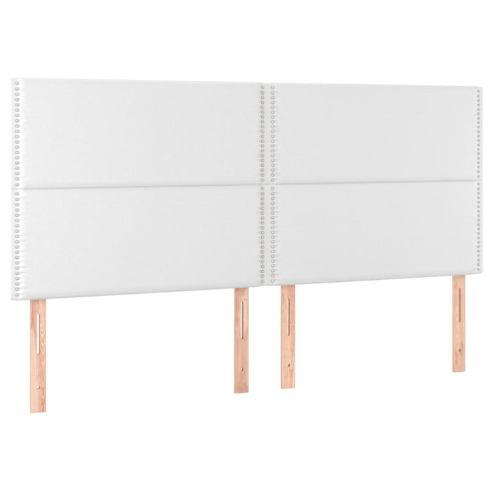 Pat box spring cu saltea, alb, 200x200 cm, piele ecologică - WALTI WALTI