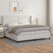 Pat box spring cu saltea, alb, 200x200 cm, piele ecologică - WALTI WALTI