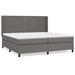 Pat box spring cu saltea, gri, 200x200 cm, piele ecologică - WALTI WALTI