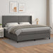 Pat box spring cu saltea, gri, 200x200 cm, piele ecologică - WALTI WALTI