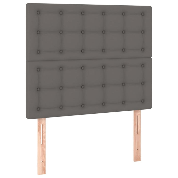 Pat box spring cu saltea, gri, 80x200 cm, piele ecologică - WALTI WALTI