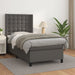 Pat box spring cu saltea, gri, 80x200 cm, piele ecologică - WALTI WALTI