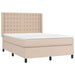 Pat box spring cu saltea, cappuccino, 140x190cm piele ecologică - WALTI WALTI