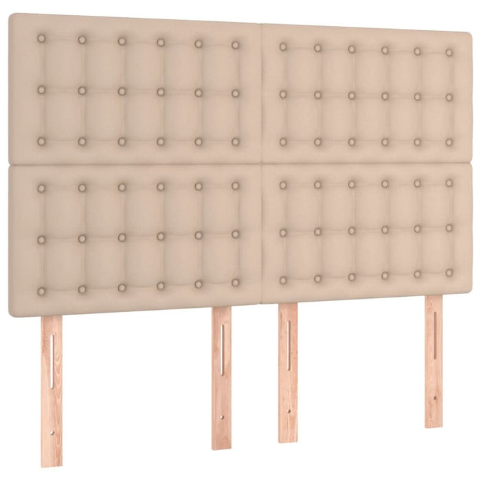 Pat box spring cu saltea, cappuccino, 140x190cm piele ecologică - WALTI WALTI