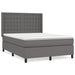 Pat box spring cu saltea, gri, 140x200 cm, piele ecologică - WALTI WALTI