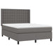 Pat box spring cu saltea, gri, 140x200 cm, piele ecologică - WALTI WALTI
