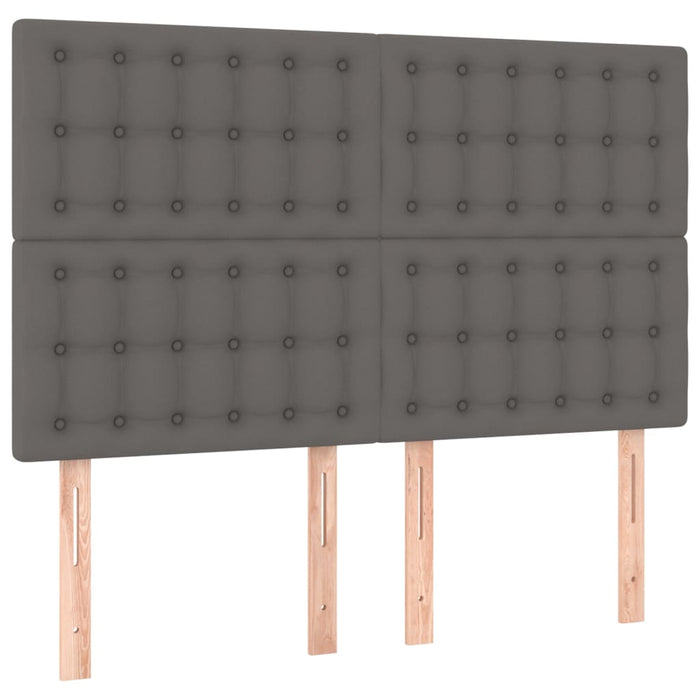 Pat box spring cu saltea, gri, 140x200 cm, piele ecologică - WALTI WALTI