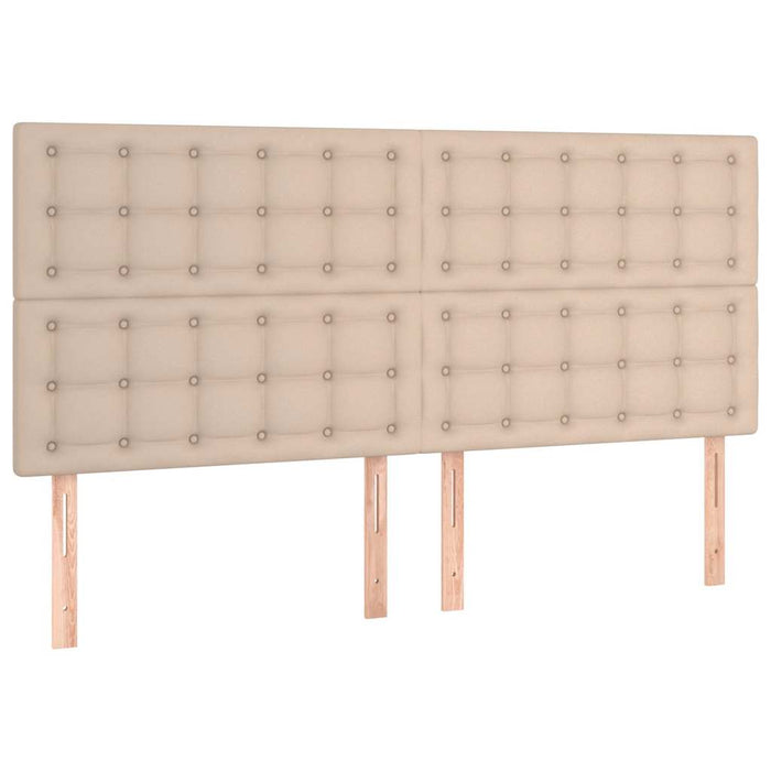 Pat box spring cu saltea, cappuccino, 180x200cm piele ecologică WALTI