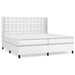 Pat box spring cu saltea, alb, 200x200 cm, piele ecologică - WALTI WALTI