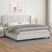 Pat box spring cu saltea, alb, 200x200 cm, piele ecologică - WALTI WALTI