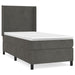 Pat box spring cu saltea, gri închis, 80x200 cm, catifea - WALTI WALTI
