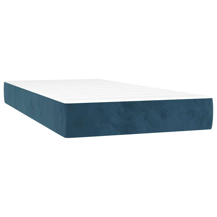 Pat box spring cu saltea, albastru închis, 80x200 cm, catifea - WALTI WALTI
