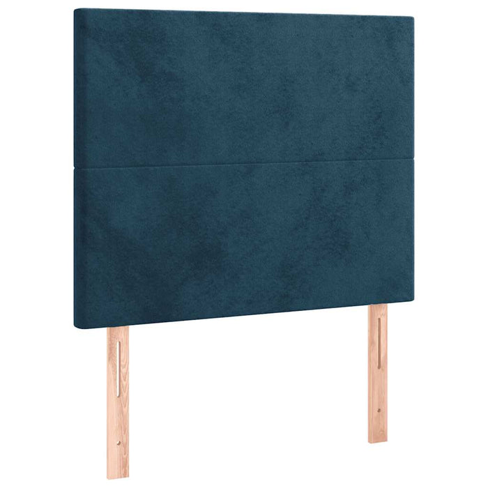 Pat box spring cu saltea, albastru închis, 80x200 cm, catifea - WALTI WALTI