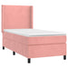 Pat box spring cu saltea, roz, 80x200 cm, catifea - WALTI WALTI