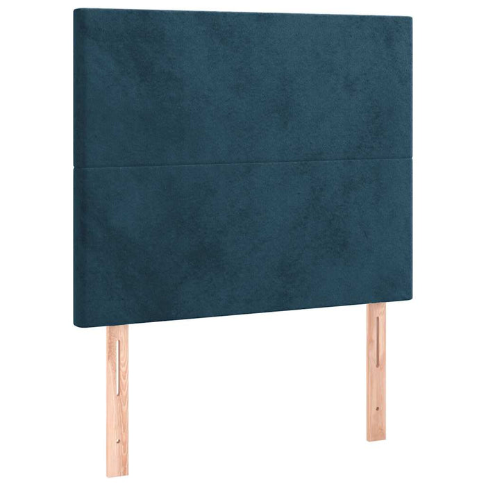 Pat box spring cu saltea, albastru închis, 90x190 cm, catifea - WALTI WALTI