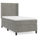 Pat box spring cu saltea, gri deschis, 90x200 cm, catifea - WALTI WALTI