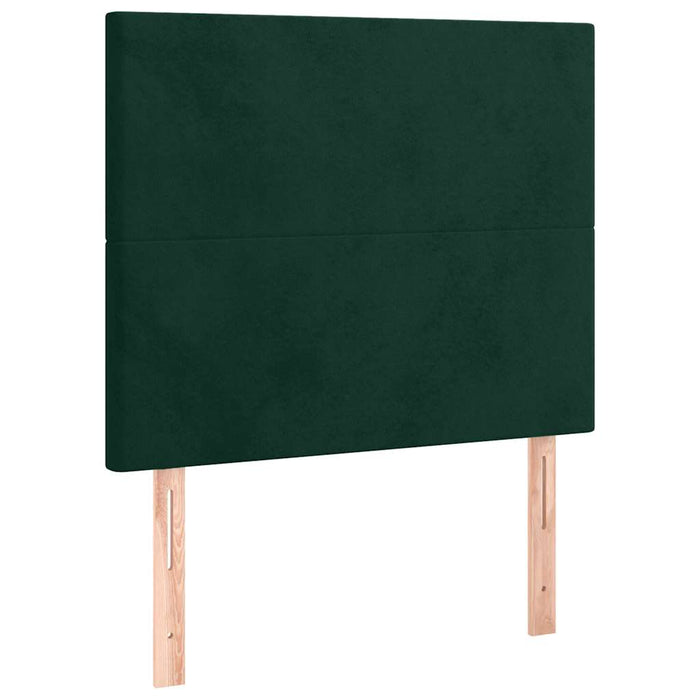 Pat box spring cu saltea, verde închis, 90x200 cm, catifea - WALTI WALTI
