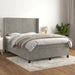 Pat box spring cu saltea, gri deschis, 140x190 cm, catifea - WALTI WALTI