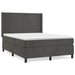 Pat box spring cu saltea, gri închis, 140x190 cm, catifea - WALTI WALTI