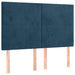 Pat box spring cu saltea, albastru închis, 140x190 cm, catifea - WALTI WALTI