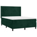 Pat box spring cu saltea, verde închis, 140x200 cm, catifea - WALTI WALTI
