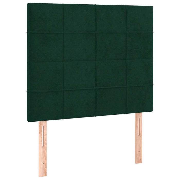 Pat box spring cu saltea, verde închis, 140x200 cm, catifea - WALTI WALTI