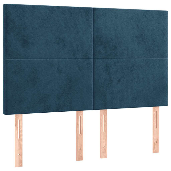 Pat box spring cu saltea, albastru închis, 140x200 cm, catifea - WALTI WALTI