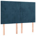 Pat box spring cu saltea, albastru închis, 140x200 cm, catifea - WALTI WALTI
