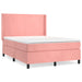 Pat box spring cu saltea, roz, 140x200 cm, catifea - WALTI WALTI