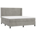 Pat box spring cu saltea, gri deschis, 160x200 cm, catifea - WALTI WALTI