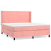 Pat box spring cu saltea, roz, 160x200 cm, catifea - WALTI WALTI