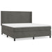 Pat box spring cu saltea, gri închis, 180x200 cm, catifea - WALTI WALTI