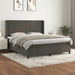 Pat box spring cu saltea, gri închis, 180x200 cm, catifea - WALTI WALTI