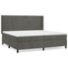 Pat box spring cu saltea, gri închis, 200x200 cm, catifea - WALTI WALTI