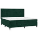 Pat box spring cu saltea, verde închis, 200x200 cm, catifea - WALTI WALTI
