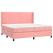 Pat box spring cu saltea, roz, 200x200 cm, catifea - WALTI WALTI