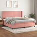 Pat box spring cu saltea, roz, 200x200 cm, catifea - WALTI WALTI
