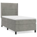 Pat box spring cu saltea, gri deschis, 100x200 cm, catifea - WALTI WALTI