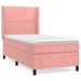 Pat box spring cu saltea, roz, 100x200 cm, catifea - WALTI WALTI