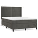 Pat box spring cu saltea, gri închis, 140x200 cm, catifea - WALTI WALTI
