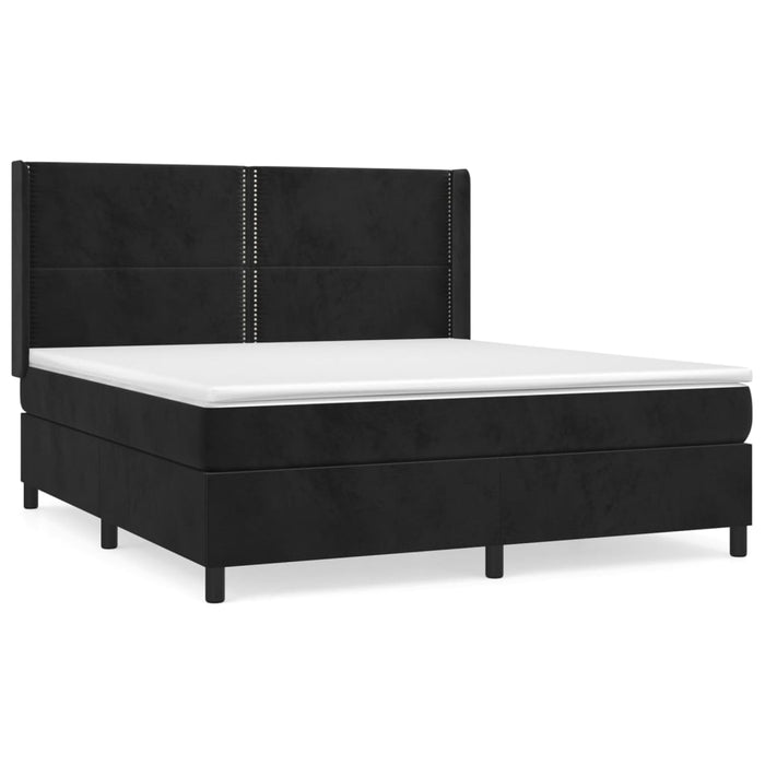 Pat box spring cu saltea, negru, 160x200 cm, catifea - WALTI WALTI