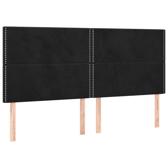 Pat box spring cu saltea, negru, 160x200 cm, catifea - WALTI WALTI