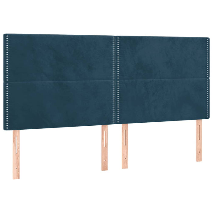 Pat box spring cu saltea, albastru închis, 160x200 cm, catifea - WALTI WALTI