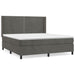 Pat box spring cu saltea, gri închis, 180x200 cm, catifea - WALTI WALTI