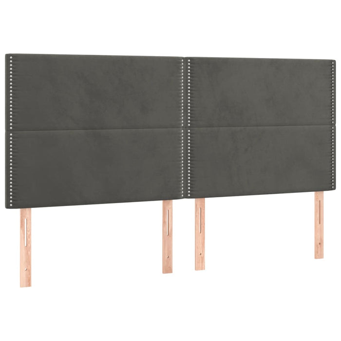 Pat box spring cu saltea, gri închis, 180x200 cm, catifea - WALTI WALTI
