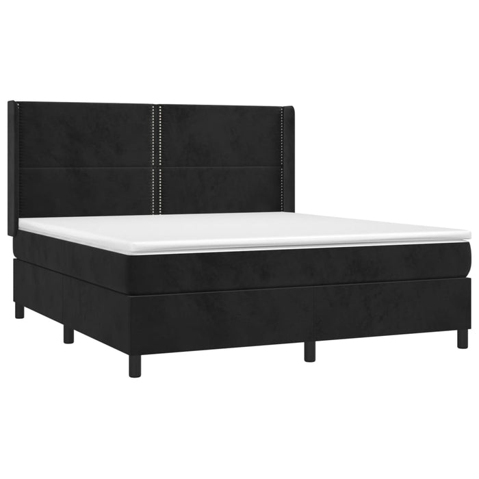 Pat box spring cu saltea, negru, 180x200 cm, catifea - WALTI WALTI