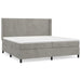 Pat box spring cu saltea, gri deschis, 200x200 cm, catifea - WALTI WALTI
