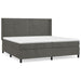 Pat box spring cu saltea, gri închis, 200x200 cm, catifea - WALTI WALTI