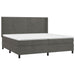 Pat box spring cu saltea, gri închis, 200x200 cm, catifea - WALTI WALTI