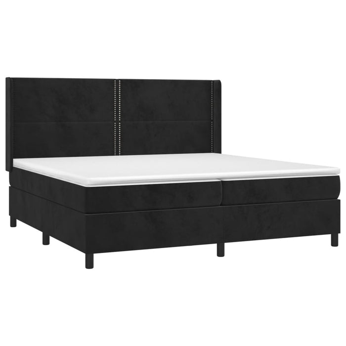 Pat box spring cu saltea, negru, 200x200 cm, catifea - WALTI WALTI
